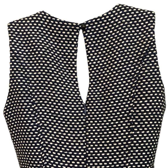 Shoshanna Women’s Angela Shift Navy White Metallic Tweed Dress Classic Size 0 - Picture 4 of 16